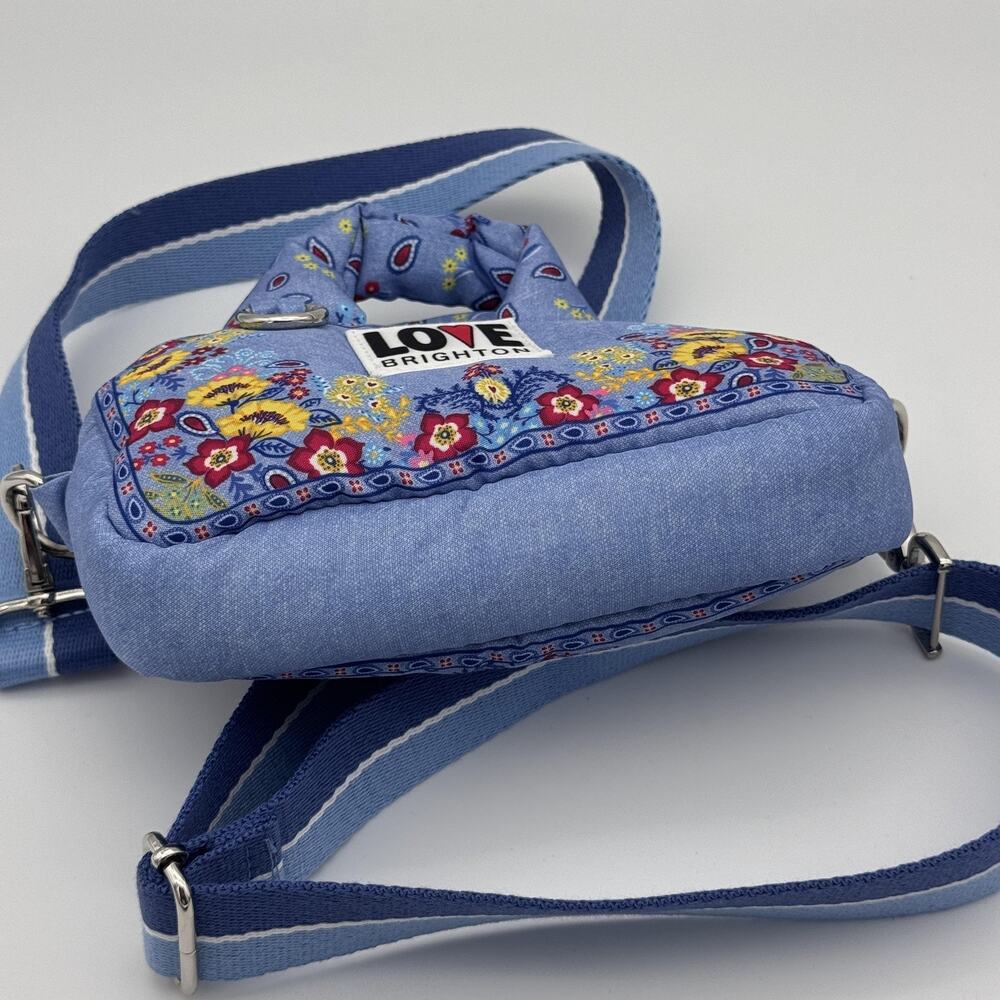 Brighton Bandana Love Crossbody Mini Bag Purse Floral Blue Womens Boho Festival - Picture 5 of 8